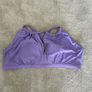 Purple Swimsuit Bikini Top Crisscross Back 3X